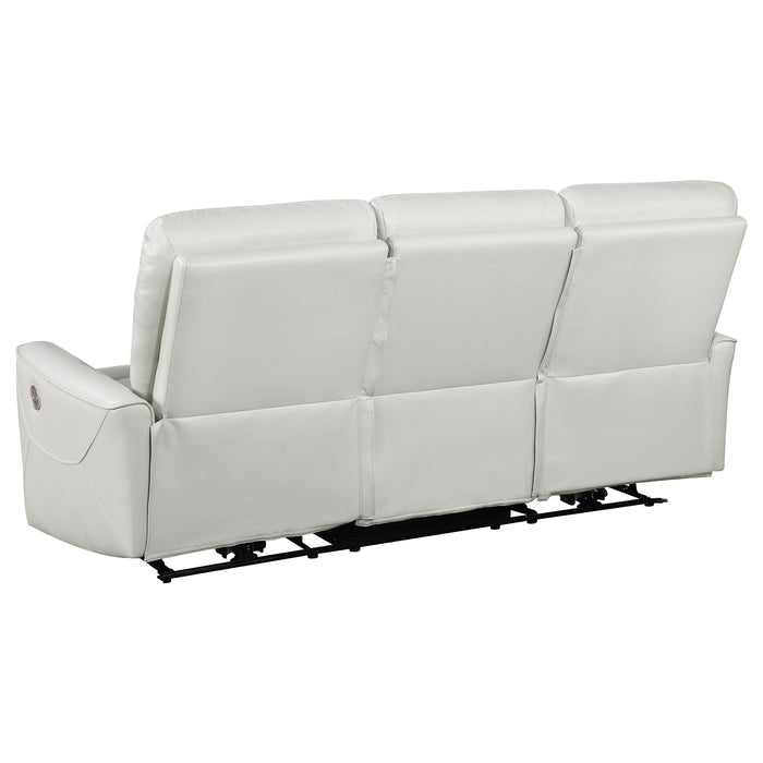 Coaster Greenfield Upholstered Power Reclining Sofa Ivory Default Title