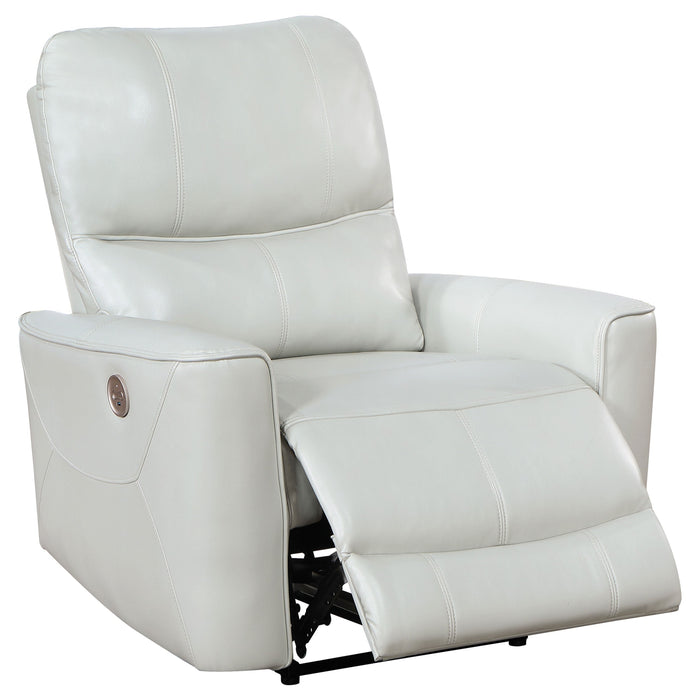 Coaster Greenfield Upholstered Power Recliner Chair Ivory Default Title