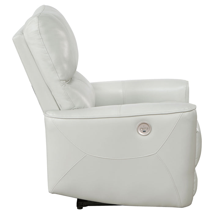 Coaster Greenfield Upholstered Power Recliner Chair Ivory Default Title