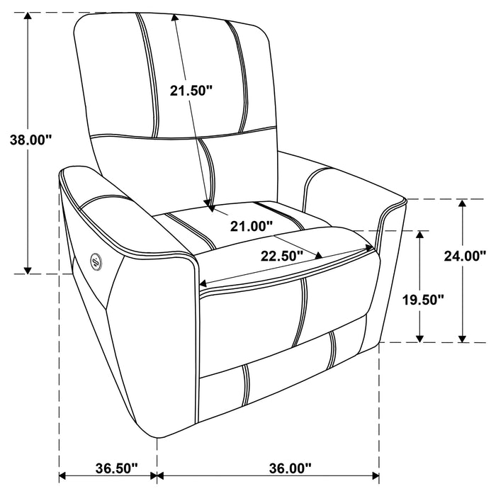 Coaster Greenfield Upholstered Power Recliner Chair Ivory Default Title