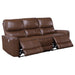 Coaster Greenfield 2-piece Upholstered Power Reclining Sofa Set Saddle Brown Sofa+Loveseat+Armchair