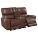 Coaster Greenfield 2-piece Upholstered Power Reclining Sofa Set Saddle Brown Sofa+Loveseat+Armchair