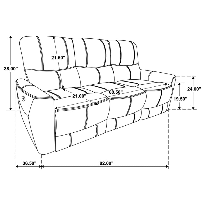 Coaster Greenfield Upholstered Power Reclining Sofa Saddle Brown Default Title