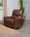 Coaster Greenfield Upholstered Power Recliner Chair Saddle Brown Default Title