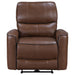 Coaster Greenfield Upholstered Power Recliner Chair Saddle Brown Default Title