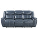 Coaster Sloane 2-piece Upholstered Motion Reclining Sofa Set Blue Sofa+Loveseat+Armchair