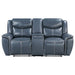 Coaster Sloane 2-piece Upholstered Motion Reclining Sofa Set Blue Sofa+Loveseat+Armchair