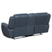 Coaster Sloane 2-piece Upholstered Motion Reclining Sofa Set Blue Sofa+Loveseat+Armchair