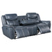 Coaster Sloane 2-piece Upholstered Motion Reclining Sofa Set Blue Sofa+Loveseat+Armchair