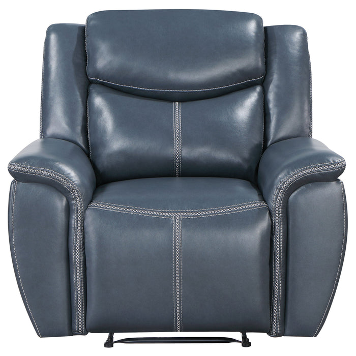 Coaster Sloane Upholstered Motion Recliner Chair Blue Default Title