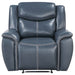 Coaster Sloane Upholstered Motion Recliner Chair Blue Default Title