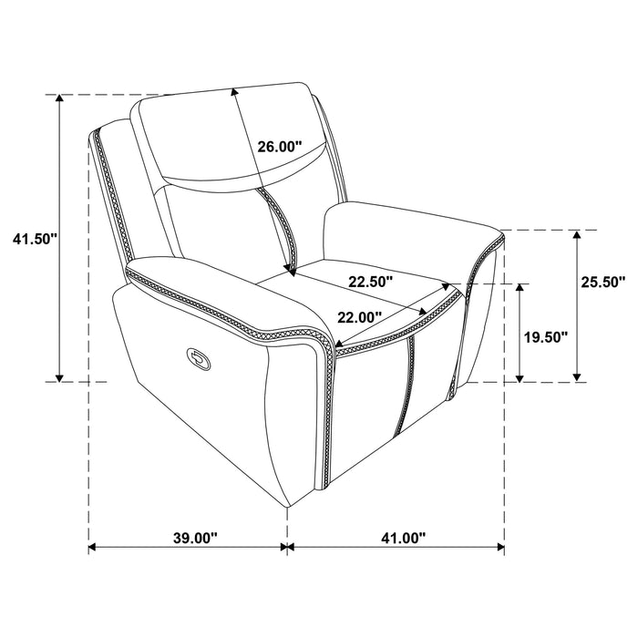 Coaster Sloane Upholstered Motion Recliner Chair Blue Default Title