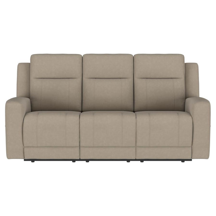 Brentwood 2-piece Upholstered Reclining Sofa Set Taupe