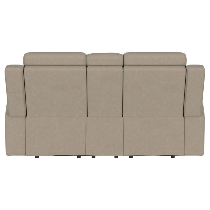 Brentwood Upholstered Motion Reclining Loveseat Taupe