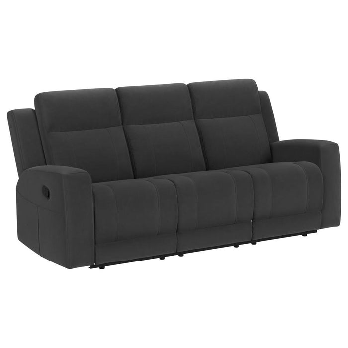 Brentwood 2-piece Upholstered Reclining Sofa Set Dark Charcoal