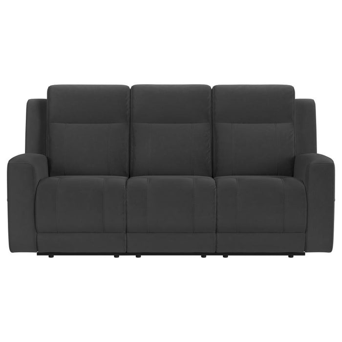 Brentwood 2-piece Upholstered Reclining Sofa Set Dark Charcoal