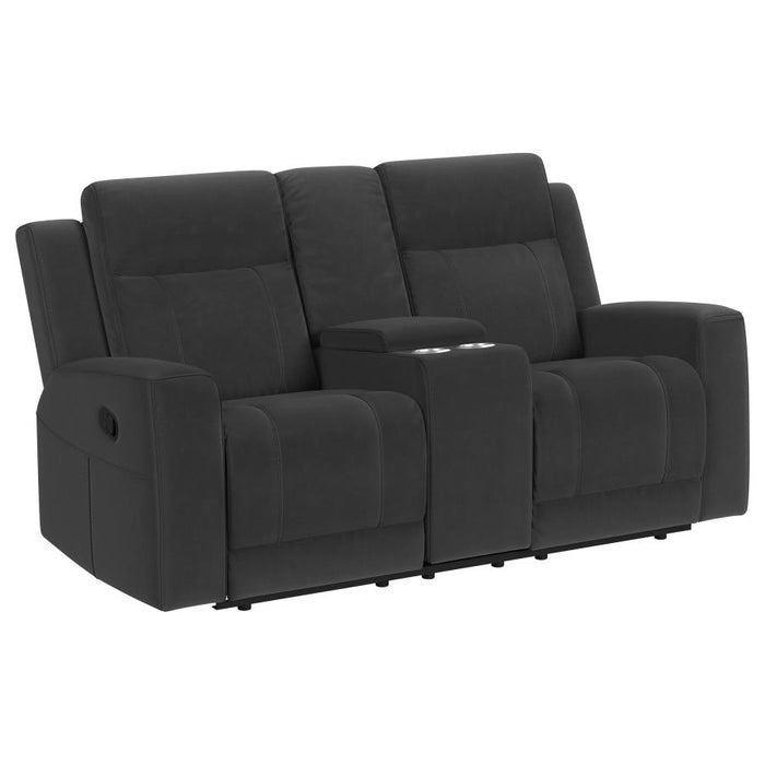 Brentwood 3-piece Upholstered Reclining Sofa Set Dark Charcoal