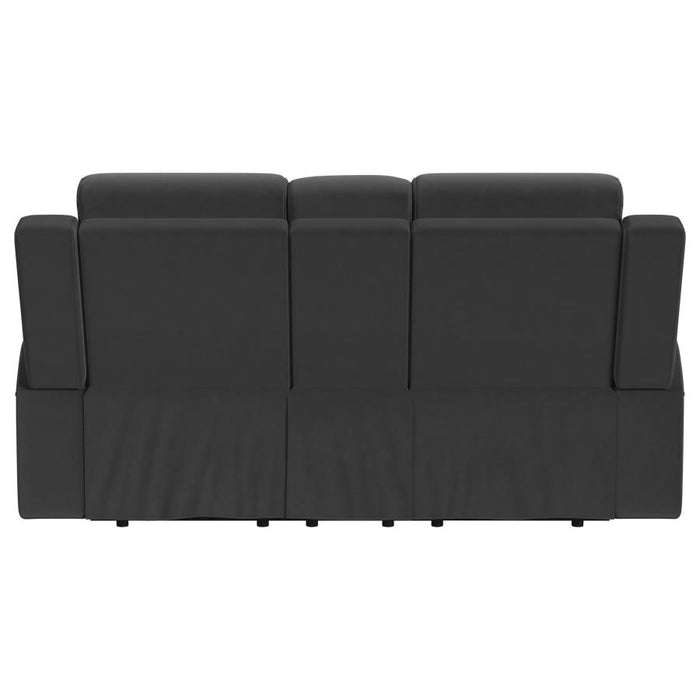 Brentwood Upholstered Motion Reclining Loveseat Dark Charcoal