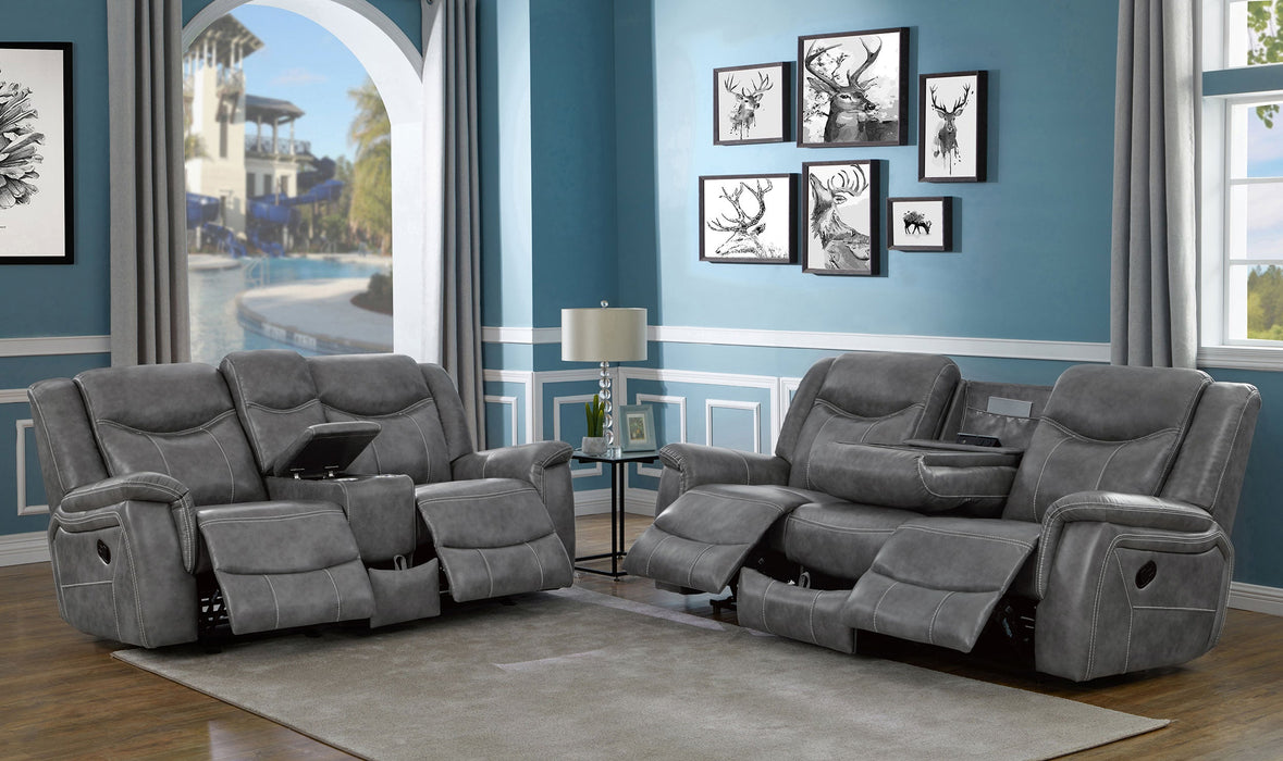 Coaster Conrad 2-piece Living Room Set Grey Sofa+Loveseat+Armchair