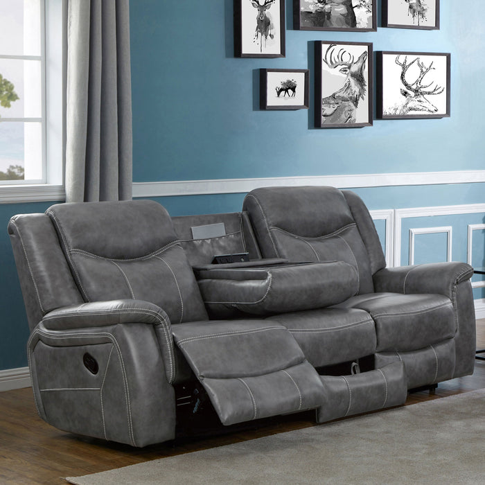 Coaster Conrad Upholstered Motion Sofa Cool Grey Default Title