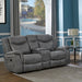 Coaster Conrad Upholstered Motion Loveseat Cool Grey Default Title