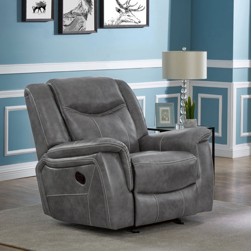 Coaster Conrad Upholstered Motion Glider Recliner Grey Default Title