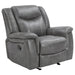 Coaster Conrad Upholstered Motion Glider Recliner Grey Default Title