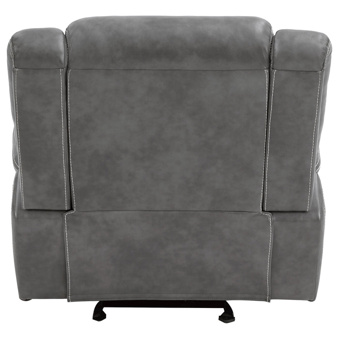 Coaster Conrad Upholstered Motion Glider Recliner Grey Default Title