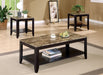 Coaster Flores 3-piece Occasional Table Set with Shelf Cappuccino Default Title