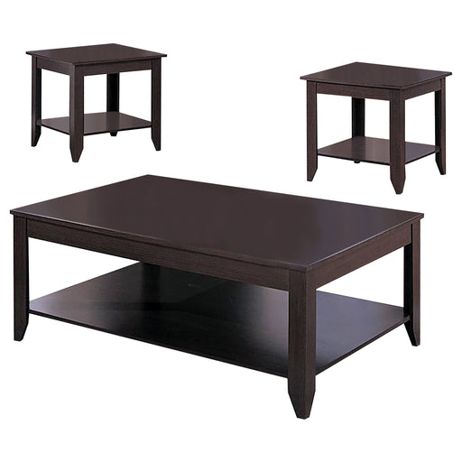 Coaster Brooks 3-piece Occasional Table Set with Lower Shelf Cappuccino Default Title