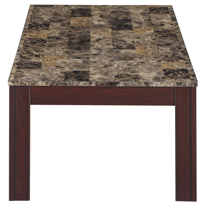 Coaster Rhodes 3-piece Faux Marble Top Occasional Set Brown Default Title