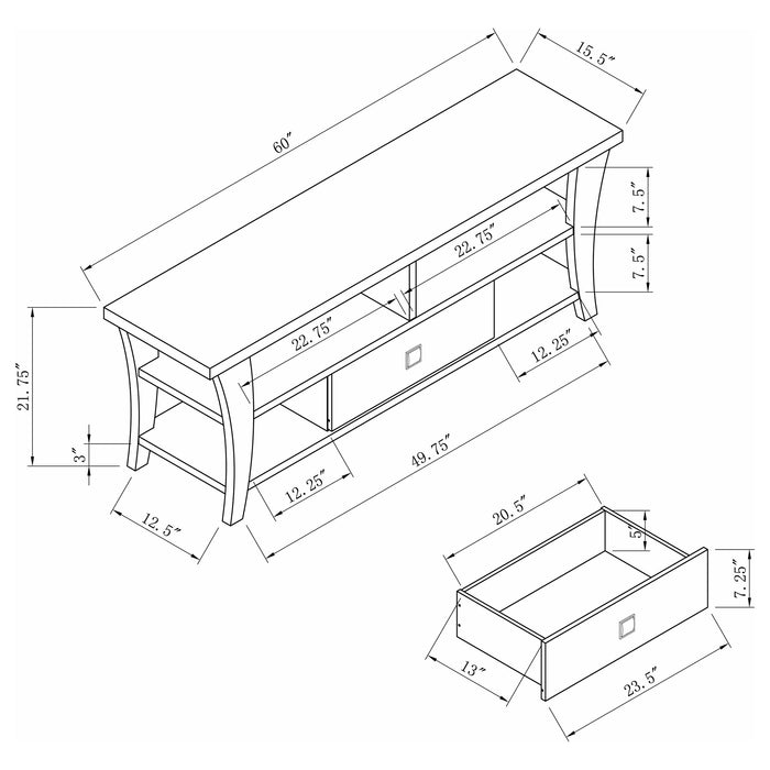 Coaster Anita 1-drawer TV Console Cappuccino Default Title