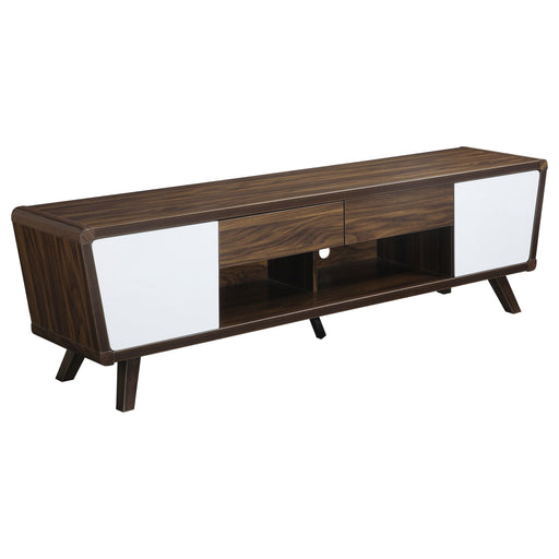 Coaster Alvin 2-drawer TV Console Dark Walnut and Glossy White Default Title