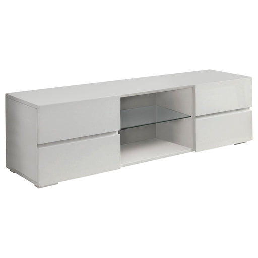 Coaster Galvin 4-drawer TV Console Glossy White Default Title