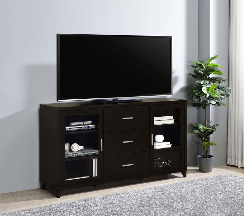 Coaster Lewes 2-door TV Stand with Adjustable Shelves Cappuccino