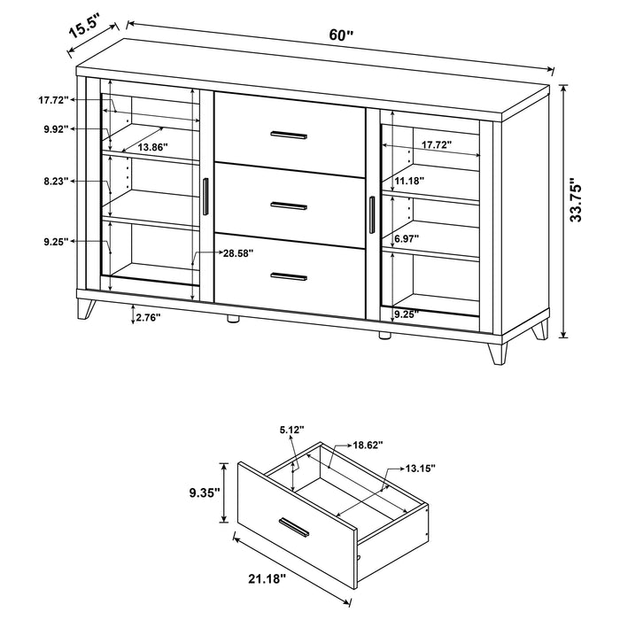 Coaster Lewes 2-door TV Stand with Adjustable Shelves Cappuccino