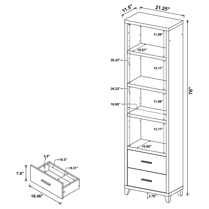 Coaster Lewes 2-drawer Media Tower Cappuccino Default Title