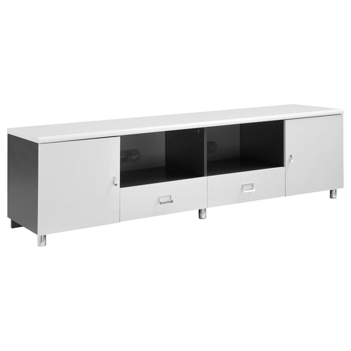 Coaster Burkett 2-drawer TV Console White and Grey Default Title