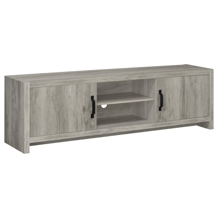 Coaster Burke 2-door TV Console Grey Driftwood Default Title