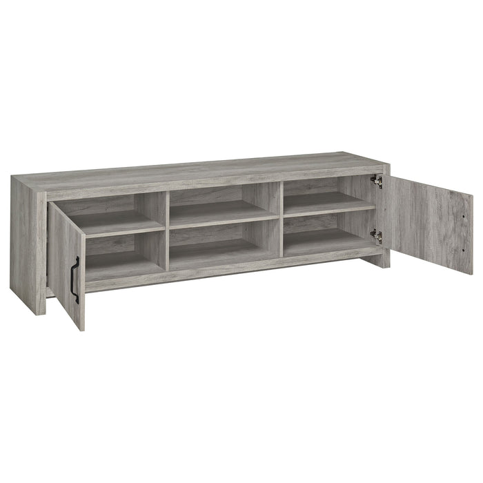 Coaster Burke 2-door TV Console Grey Driftwood Default Title