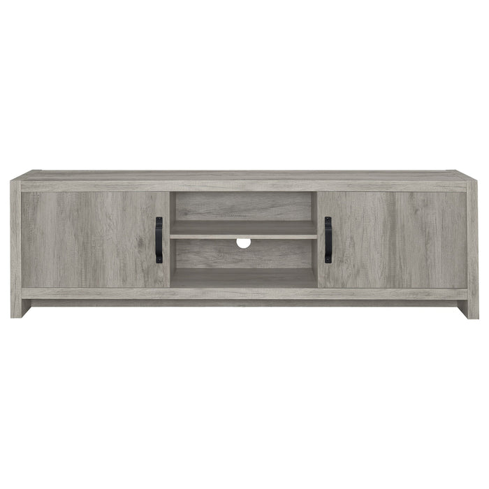 Coaster Burke 2-door TV Console Grey Driftwood Default Title