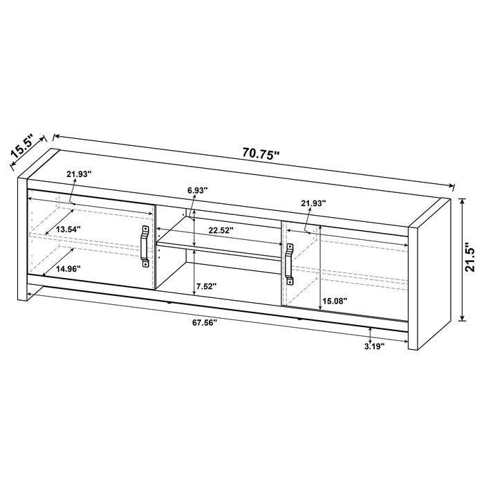 Coaster Burke 2-door TV Console Grey Driftwood Default Title