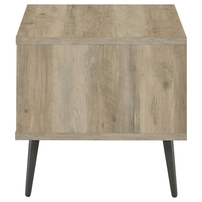 Coaster Welsh Square Engineered Wood End Table With Shelf Antique Pine and Grey Default Title