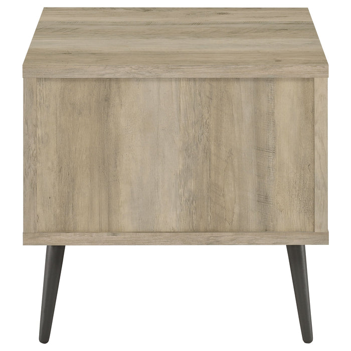 Coaster Welsh Square Engineered Wood End Table With Shelf Antique Pine and Grey Default Title