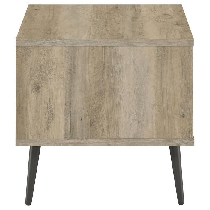 Coaster Welsh Square Engineered Wood End Table With Shelf Antique Pine and Grey Default Title