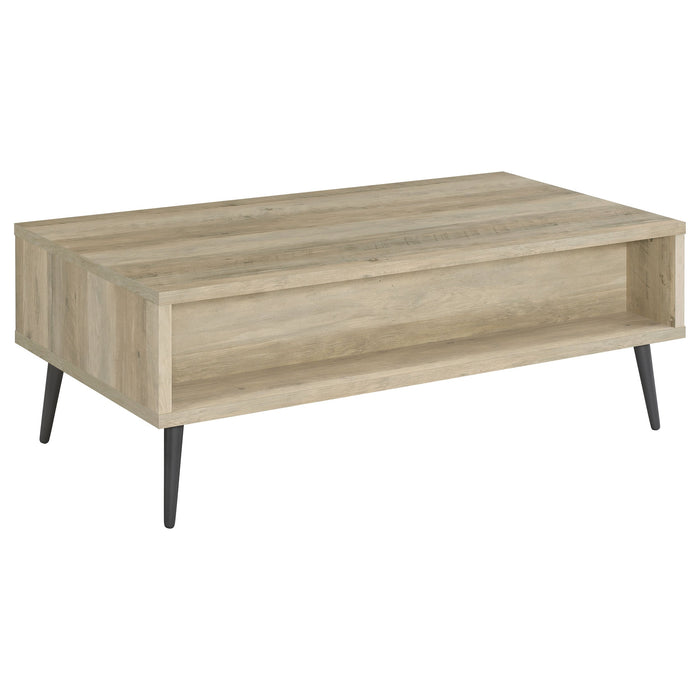 Coaster Welsh1-drawer Rectangular Engineered Wood Coffee Table With Storage Shelf Antique Pine and Grey Default Title