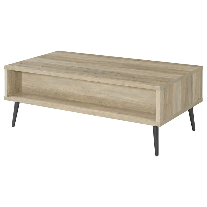 Coaster Welsh1-drawer Rectangular Engineered Wood Coffee Table With Storage Shelf Antique Pine and Grey Default Title