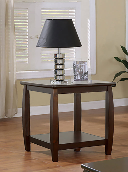 Coaster Dixon Square End Table with Bottom Shelf Espresso Default Title