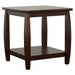 Coaster Dixon Square End Table with Bottom Shelf Espresso Default Title