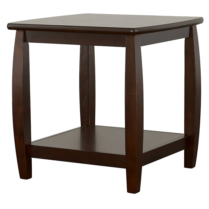 Coaster Dixon Square End Table with Bottom Shelf Espresso Default Title